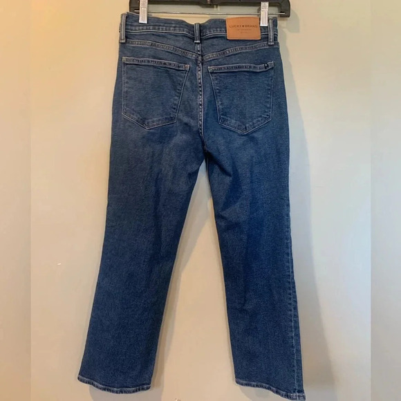 Women’s Size 4 Ava Cropped Lucky Brand Jeans Blue Crop Mini Boot Mid Rise - Picture 2 of 6